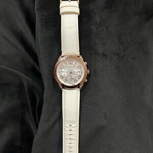 Michael Kors White and Rose Gold Watch